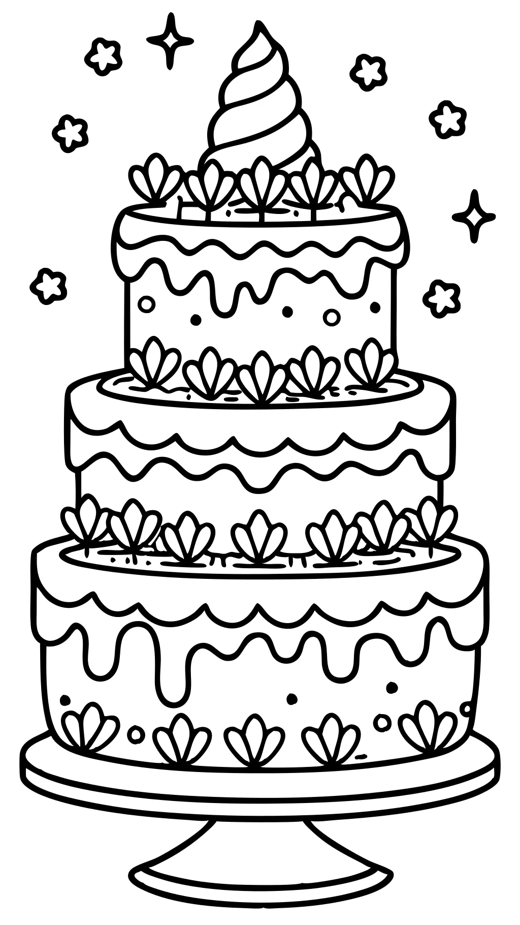 printable cake coloring pages